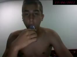 cute guy play with cock and ass on cam